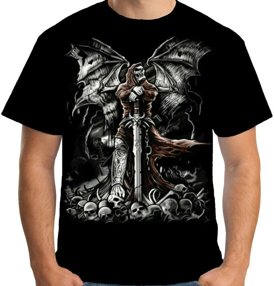 Мужская футболка Graveside Reaper Grim Skeleton Goth страшный ужас A11259 | одежда