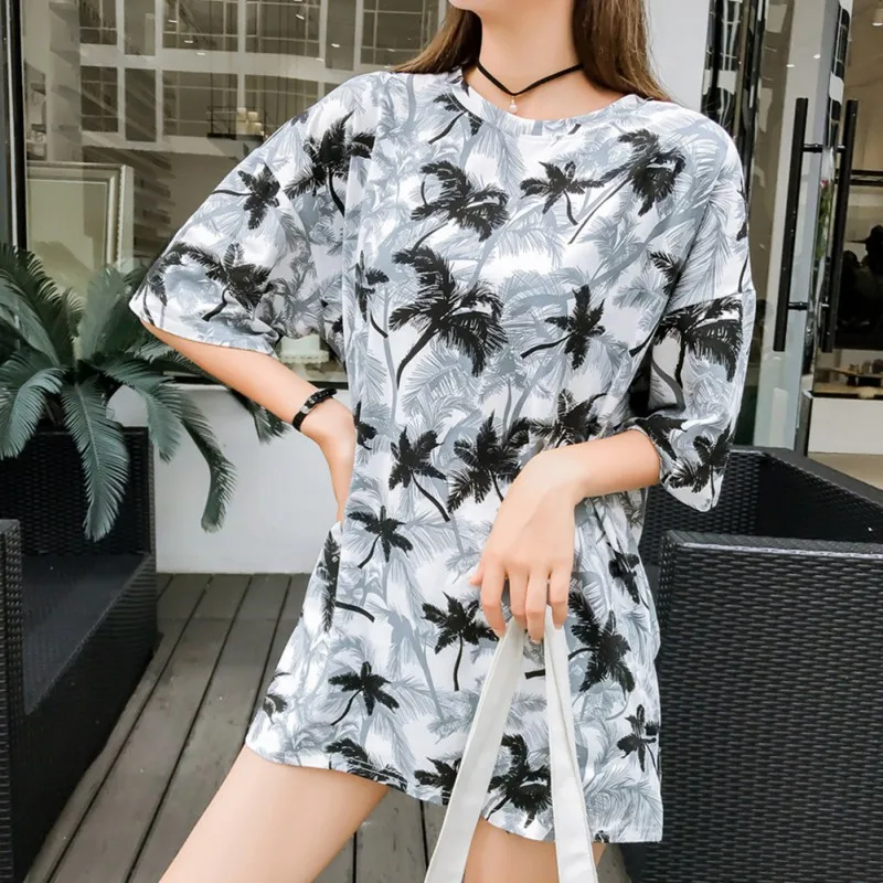 

Fashion Women Short Sleeve Printed T shirt Casual O-Neck Harajuku T-shirts Couple Summer Oversize Loose Streetwear Tee Tops
