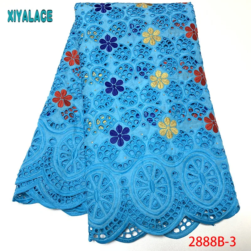 Новейшая африканская сухая кружевная ткань высокого качества, мягкая хлопковая швейцарская кружевная ткань с камнями для вуали, сухое Африканское женское платье 2888b