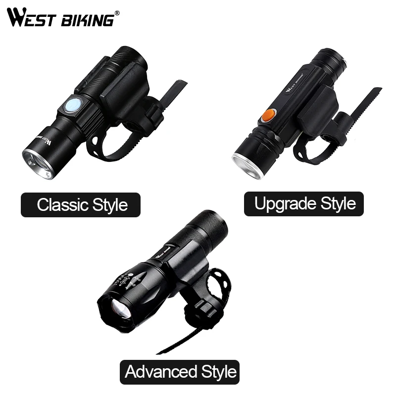 Bike Bicycle Light Set USB rechargeable LED Waterproof Super Bright Zoom Headlight Rear light MTB Bike Light Flashlights Lamp