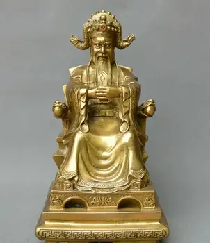 

Collect Chinese fengshui old Bronze Dragon Lord God of Wealth talisman Statue