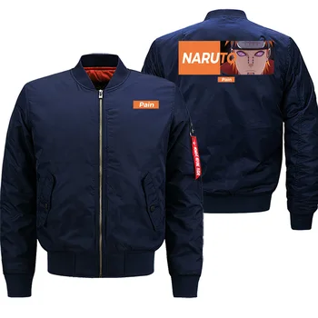 

Jackets Men Naruto Anime Hip Hop Coat Thick Winter Hot Sale Fashion Cartoon Motorcycle Streetwear Military Bomber Zipper Jacket