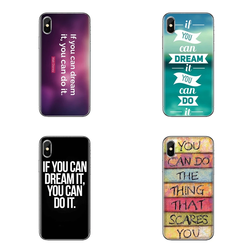 For iPod Touch Apple iPhone 4 4S 5 5S SE 5C 6 6S 7 8 X XR XS Plus MAX If You Can Dream it Do It Transparent TPU Bag Case |