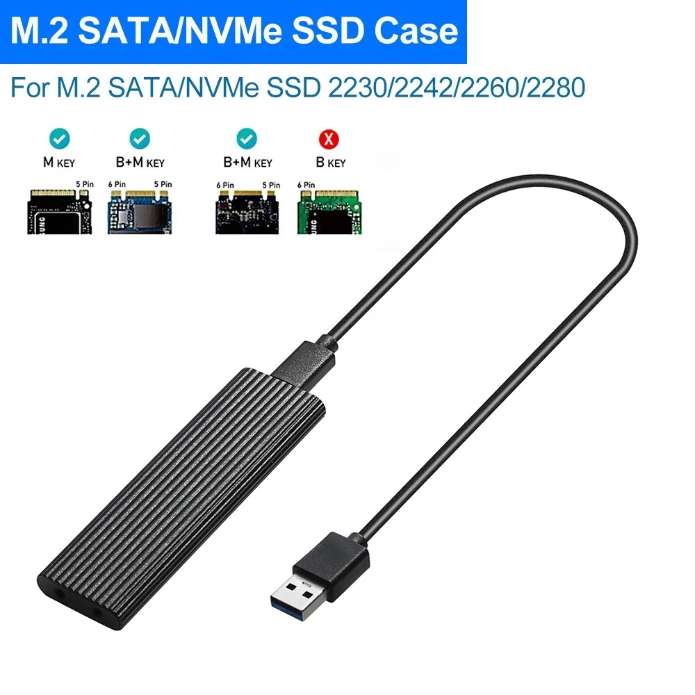 Dual Protocol M2 NVMe SSD to USB 3.1 Case 10Gbps M.2 NVMe SSD Enclosure HDD Box M2 NVMe PCIE/ NGFF SATA Adapter for M.2 SSD Box 3.5 hdd enclosure usb powered