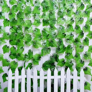 

12 Pcs 2M Artificial Hanging Vine Plant Leaves Plastic Home Garden Wall Wedding Decoration C44