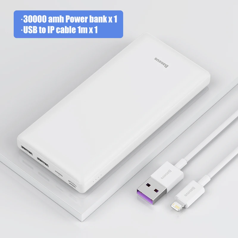 Baseus Power Bank 30000mAh USB C Fast Charging Powerbank Portable External Battery Charger For iPhone 1112 Pro Xiaomi Pover Bank pocket power bank Power Bank