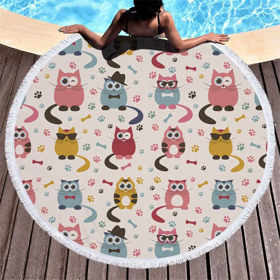 Кот пляжные Полотенца s летние толстая одежда для собак 150 см круг Плавание Коврик