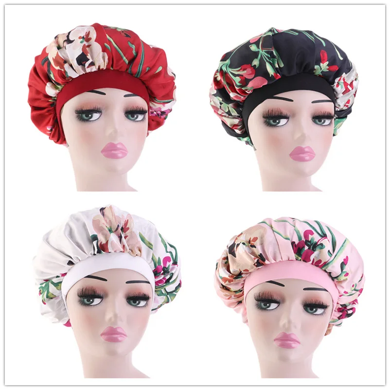 Adjust Sleep Cap Hair Satin Lined Night Hat Hair Styling Caps