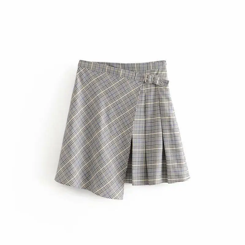 

2019 Summer Fashion Sexy Irregular Short Skirt Pattern Button Skirt A- line Skirt Short Skirt Women's
