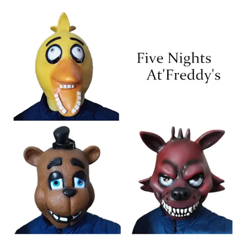 FNAF маска Хэллоуин Косплей Костюм пять ночей у Фредди сумки Чика Фокси Fazbear хоррор