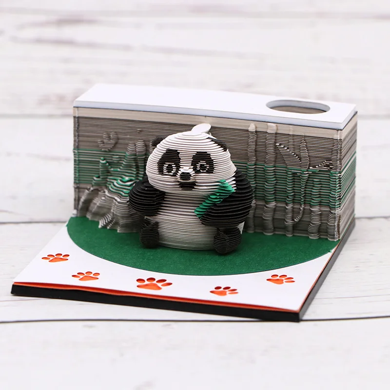 Милая Мини Панда 3D бумажная модель тяга Примечание Meno DIY игрушки подарок для друга или день рождения подарок для детей iCraft