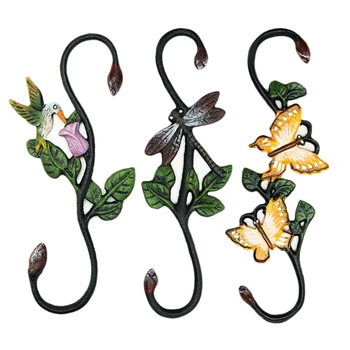 

3Pcs Long Cast Iron S-Shaped Hook Plant Basket Hangers