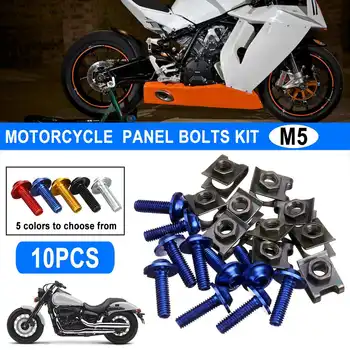 

10PCS Motorcycle Panel Fasteners C Clips Spire Clip Bodywork M5 5mm Spire Speed Clips Stainless Steel Bolts
