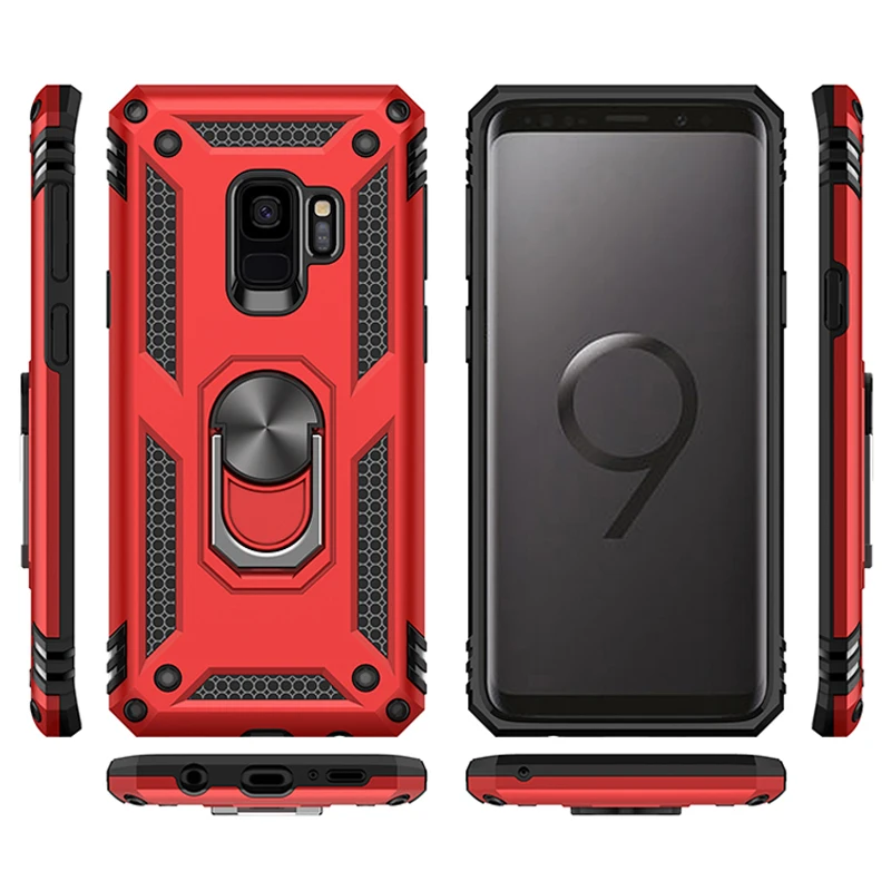Роскошный чехол с магнитным кольцом для samsung Galaxy S9, Прочный противоударный чехол с подставкой для samsung Galaxy S9 S9 Plus, чехол