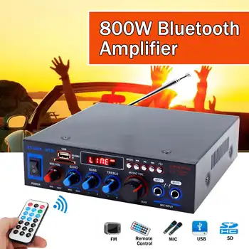 

110V / 220V 800W BT Wireless Amplifier 24-bit Processor MP3 Player With Infrared Remote Control Receiving Function