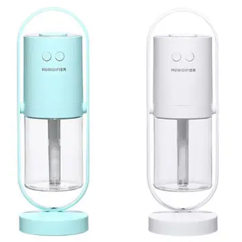 

2pcs Ultrasonic ProjectionAir Humidifier 360 Free Degrees Rotation USB Aroma Diffuser with LED Lamp - Light Blue & White