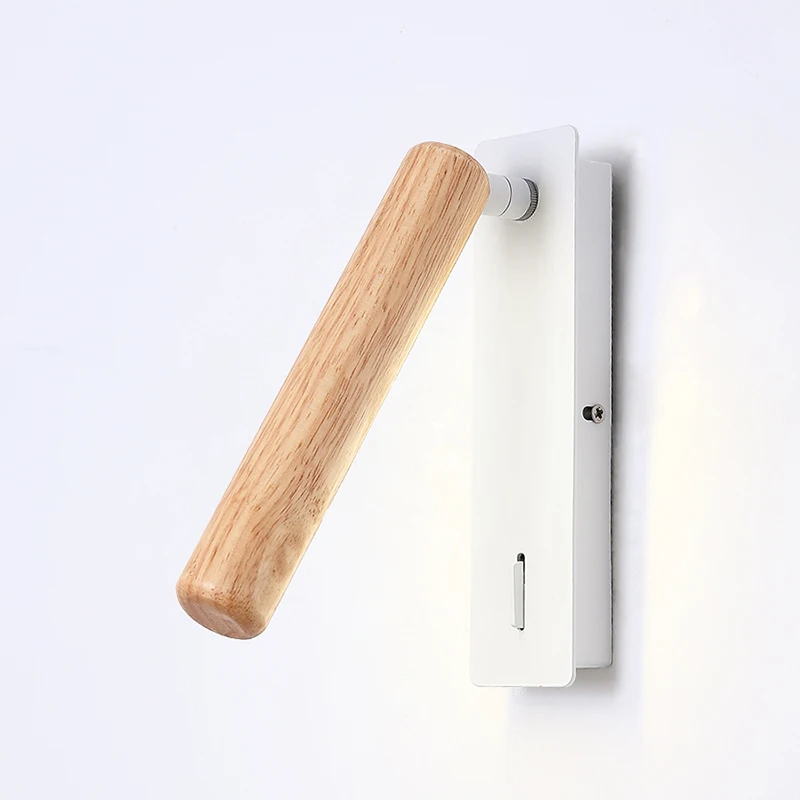 

Japanese Decoration Wood Wall Lamp With Switch 3 lights dimmable Indoor Stair Living Room Bedroom Bedside LED Wall Mount Light