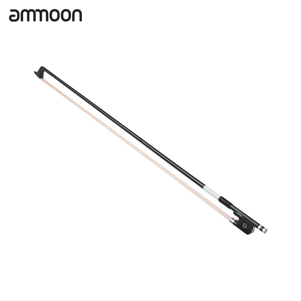 Ammoon 4/4 Виолончель Violoncello лук хорошо сбалансированный углеродное волокно круглая палочка эбеновая лягушка белый конский волос запчасти виолончель аксессуары