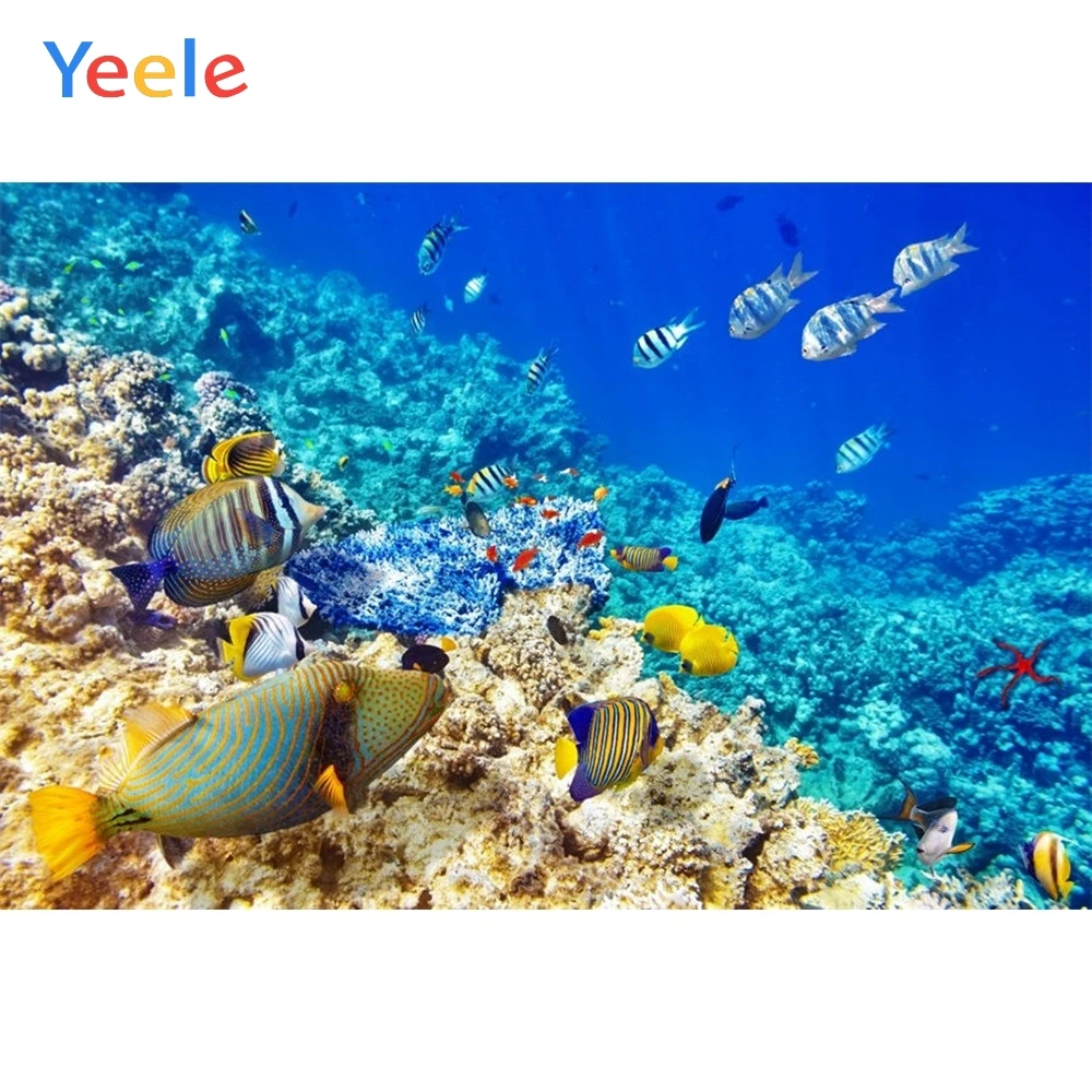 Yeele море с изображением рыб и морского дна кораллового океана декорации фотографии фоны на заказ Виниловый фон для фотографий фон для фотостудии