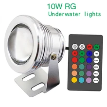 10W LED RGB Pond Fountain Pool Light12V Colorful Infrared Remote Control Underwater Light For Rockery Swimming Pool