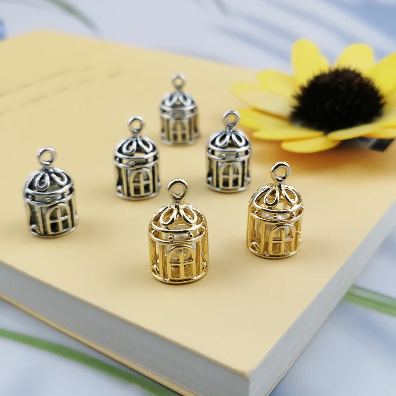 

10pcs birdcage With Pearl Inside Antique Bronze Pendant For DIY handmade Metal Charms Bracelet Necklace Dangle Jewelry Making