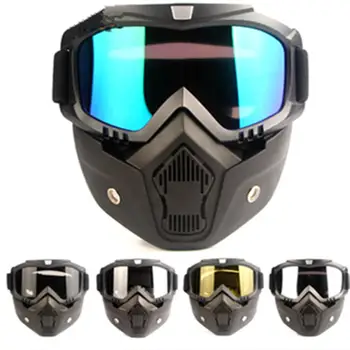 

Motorcycle Helmet Riding Goggles Glasses Motocross Anti-Slip Moto Detachable Mask Goggle UV Protection Ski Bike Adjustable