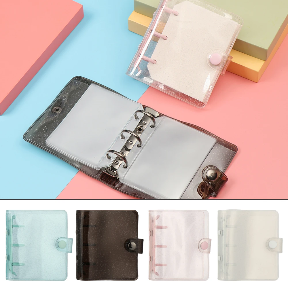 Mini Carpeta de hojas sueltas de 3 agujeros, cubierta de cuaderno portátil de PVC, carpeta de archivos, funda original, diario, suministros de papelería de oficina