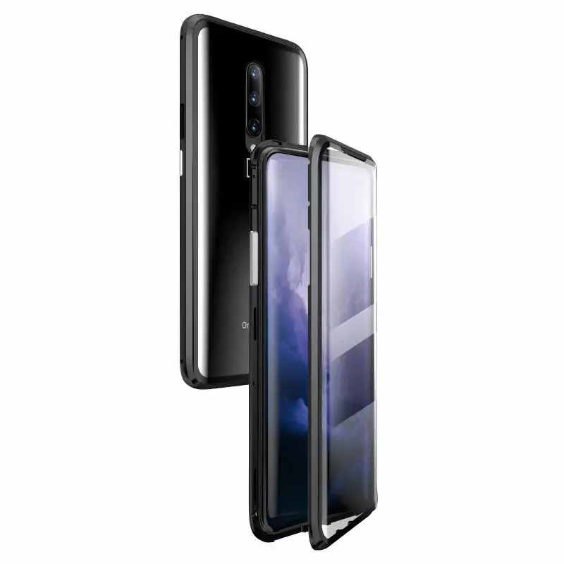 Капа fundas алюминиевый бампер передний+ задний стеклянный чехол для Oneplus 7 1+ 7 Pro Бампер защитный чехол