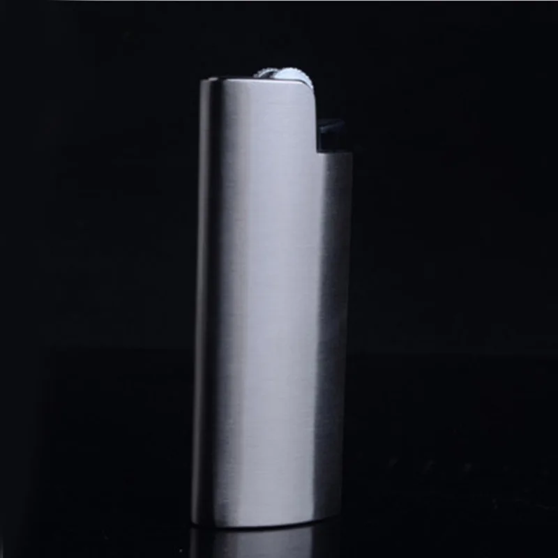 only lighter Тонкая труба газовая зажигалка классическое шлифовальное колесо металл Isqueiro многоразовая Бутановая горелка зажигалки без газа - Цвет: only lighter
