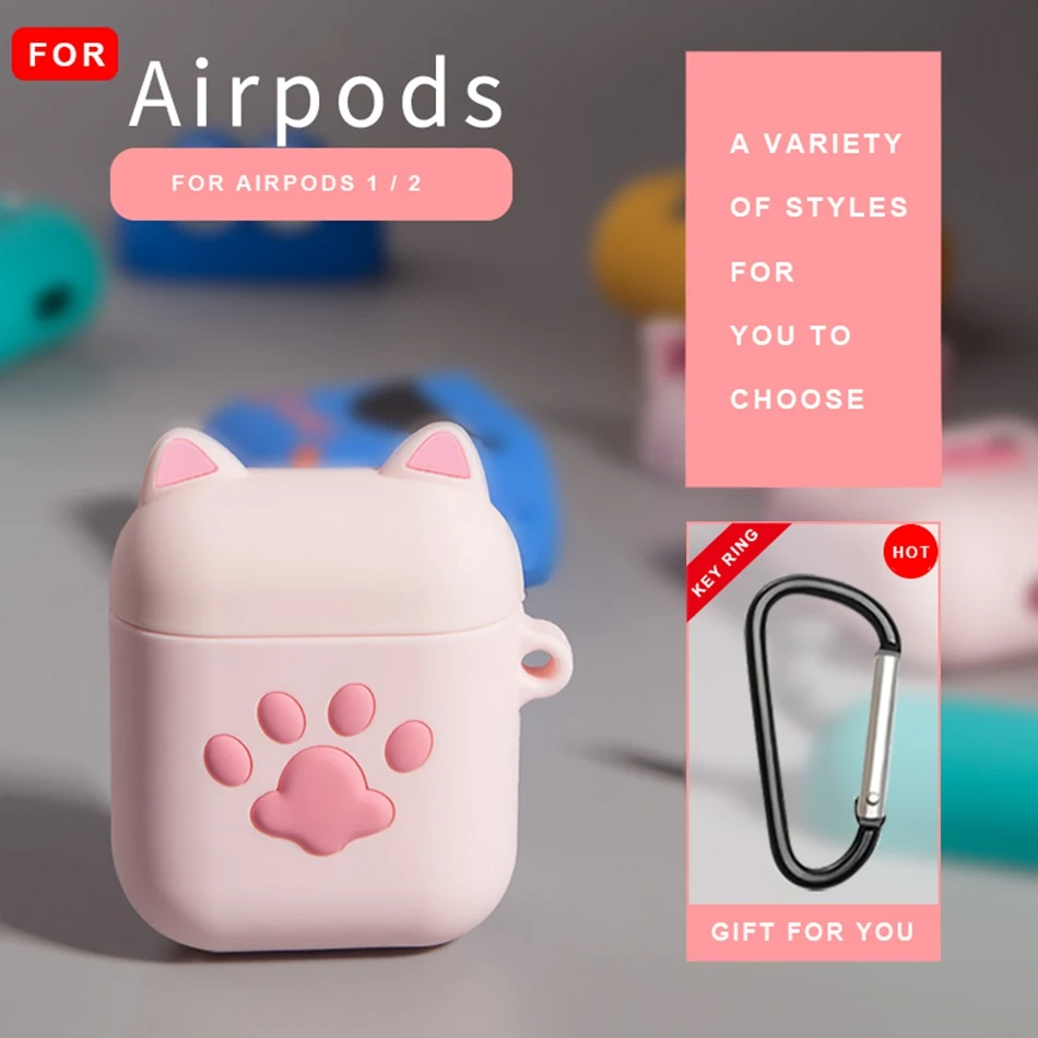 3D чехол для наушников для Airpods 2 чехол силиконовый утка милые Мультяшные наушники чехол для Apple Air pods чехол для наушников Аксессуары - Цвет: 19U