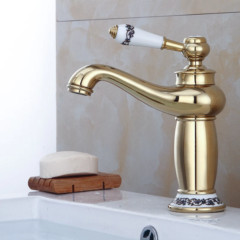 Bathroom Faucet Antique Bronze Finish Brass Basin Sink Solid Faucets Single Handle Water Mixer Taps Bath Crane | Обустройство дома