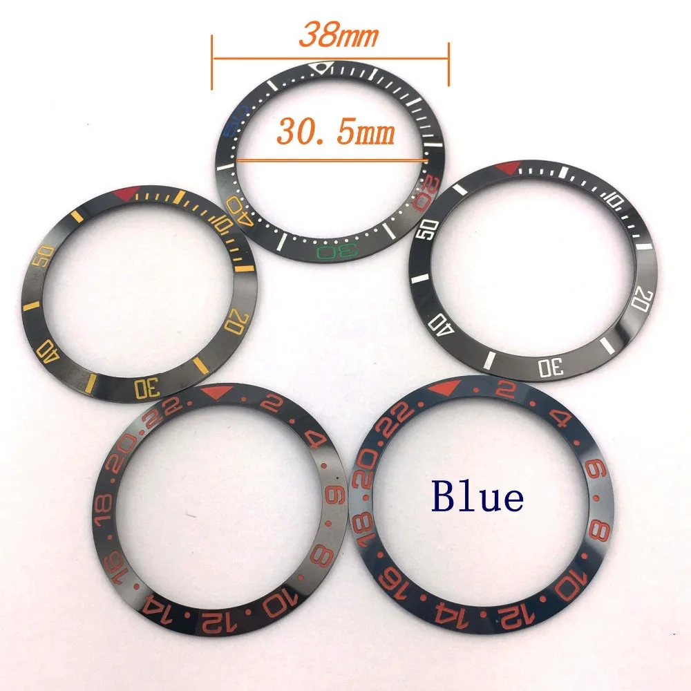 Вырезка 38 мм черный керамический ободок оранжевые метки вставки для 40 мм sub мужские часы