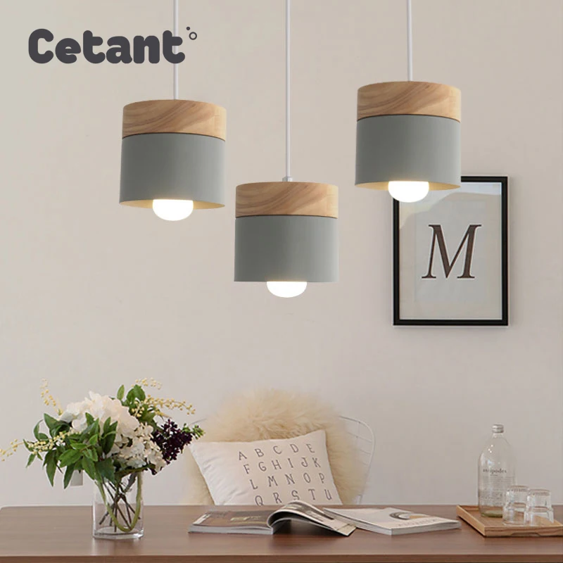 

LED Wood Pendant Light Modern Nordic Pendant Lamp LED pendant lighting Bedroom Bedside Study Corridor Hotel pendant lamps