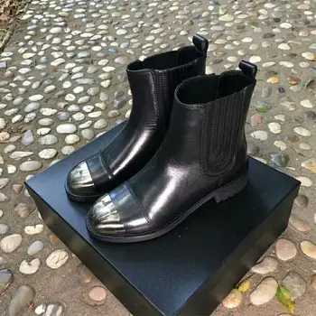 

2020 autumn and winter new women's boots cowhide low boots thick-soled round toe Martin boots comfortable and warm women's boots
