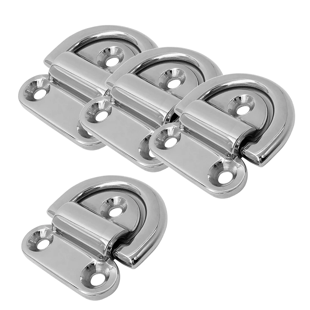 4x Marine 1/4 inch D Ring Tie Down Anchor Fixing Cleat Plate – Stainless Steel 316 3 Mountings Points | Автомобили и мотоциклы