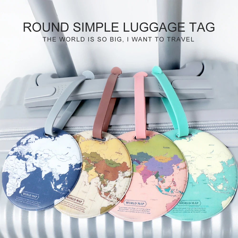 Fashion Map Luggage Tags Women Travel Accessories Suitcase ID Address Holder Baggage Boarding Tag Travel Bag Portable Label