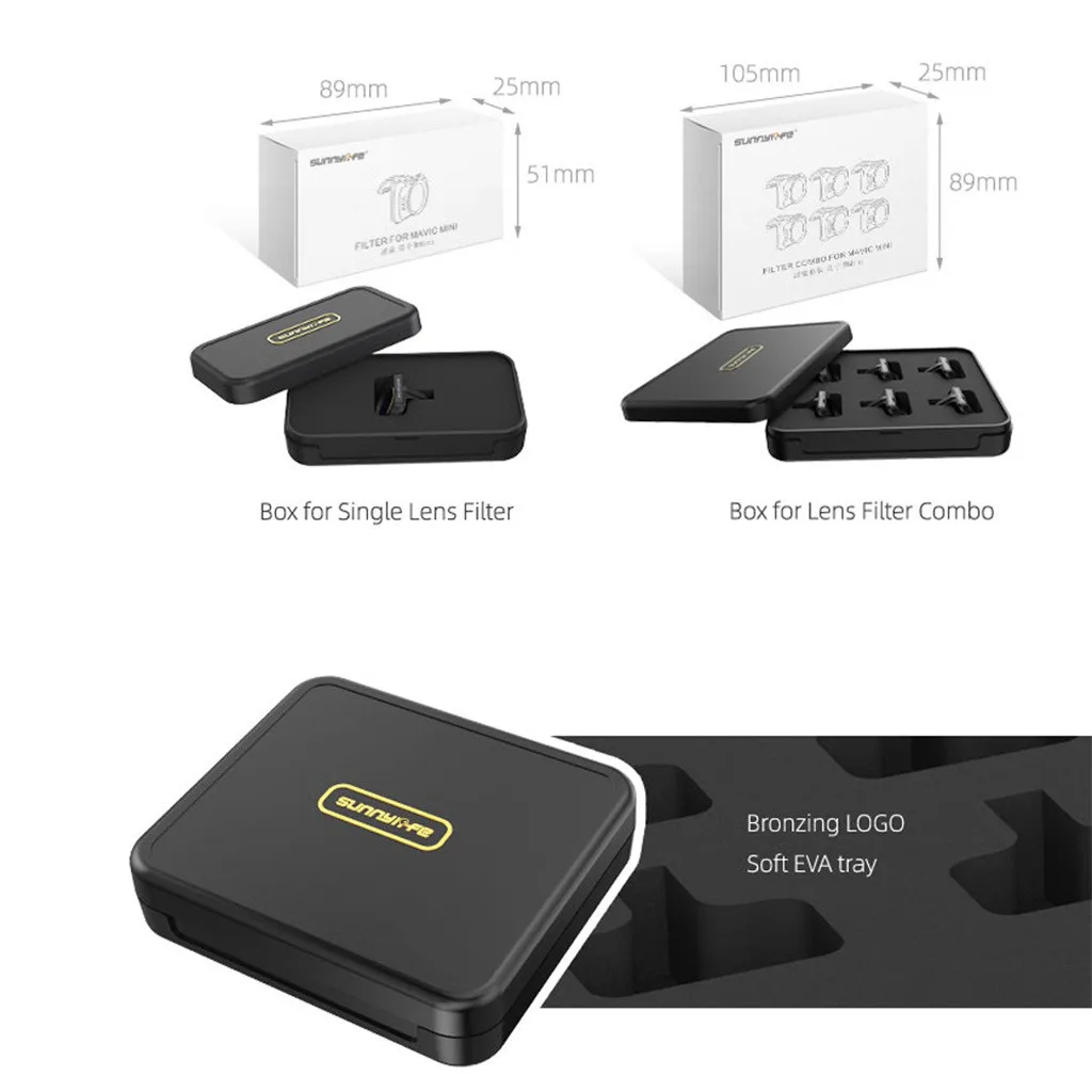 4 шт. ND4+ ND8+ ND16+ ND32 нейтральные фильтры для объектива камеры для DJI Mavic Mini Drone оптический фильтр для фотосъемки Вспомогательный объектив