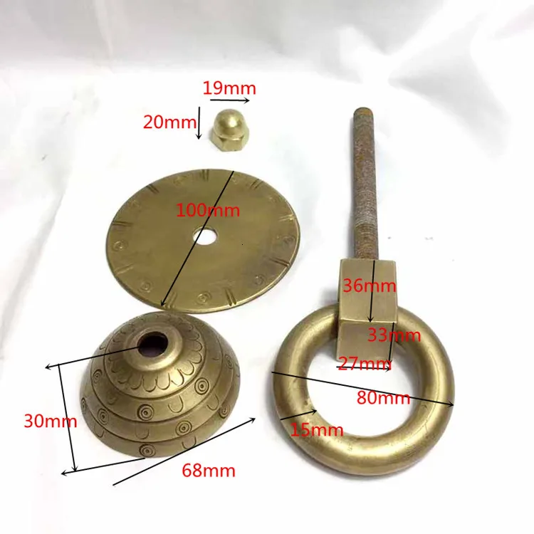 Handmade brass door handles round door knob door knocker antique circle wood door glass door handle gate handle door pull