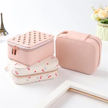 

Portable Jewelry Box Organizer Travel Leather Jewellery Ornaments Case Storage Box