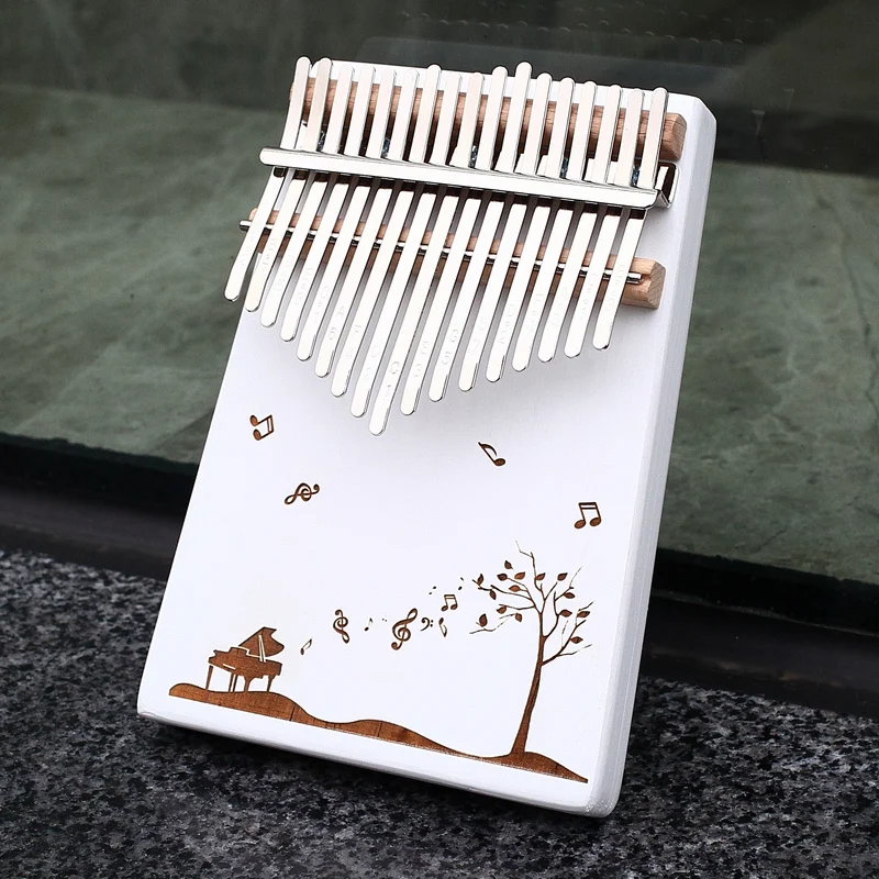 KERUS 17 teclas Kalimba pulgar Piano hecho por una sola placa de madera de alta calidad cuerpo instrumento musicalde caoba - Цвет: NO-24