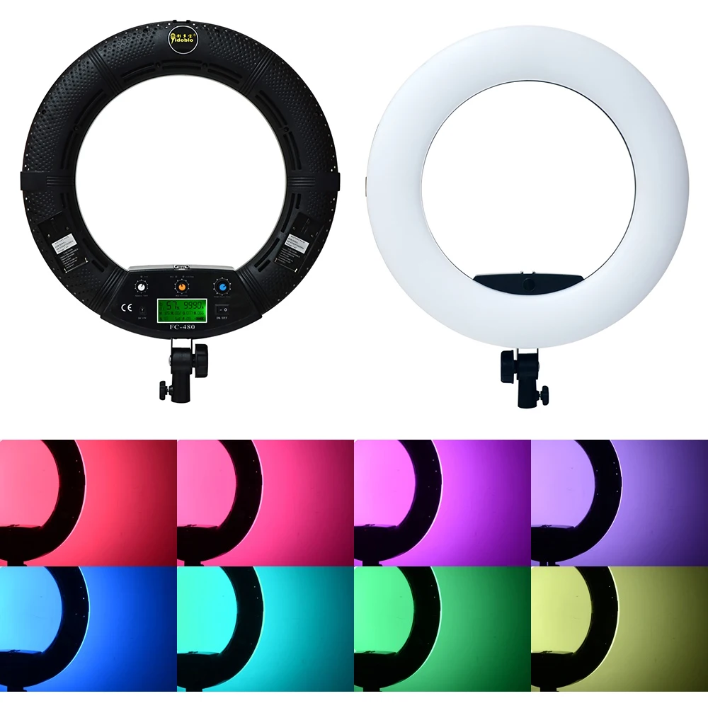 Кольцевой светильник RGB 18 дюймов 96 Вт 2700 9990 к|Фотографическое освещение| |
