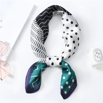 

Dot Striped Pattern Silk Scarf Women 2020 Spring New Fashion Geometry Scarves Brand Designer Shawls Lady Neck Scarfs Bandana