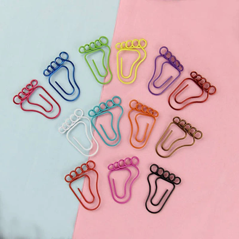 20 PCS Foot Shape Paper Clips Creative Interesting Bookmark Clip Memo Clip Shaped Paper Clips For Office School Home