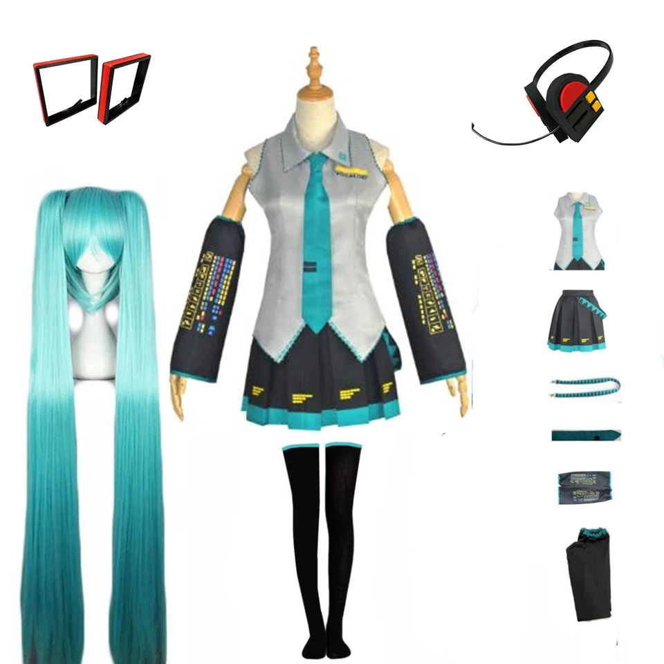 Vocaloid Anime Miku Cosplay Costume Japan Midi Dress Female Outfits For Halloween New Year Party Full Sets With Wig Cosplay Costumes Aliexpress
