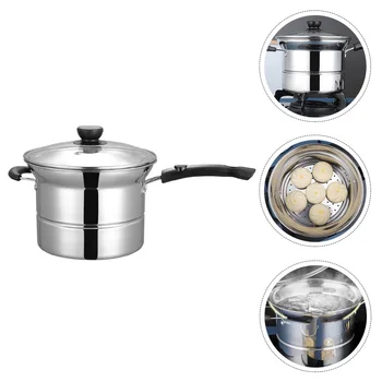 

1 set of Multifunctional Useful Durable Steam Pot Instant Noodle Pot Cooking Pot Non-stick Pot