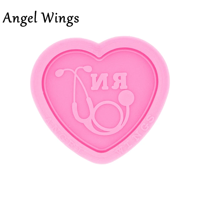 Dy0405 Ferde Szív/Rn Szívjelző/Sztataszkóp Szív -Szilikon Formákkal, Szerelmi Jelvényt Orsó Gyanta Hogy Epoxi Kézművességet Készítsen - Image 2