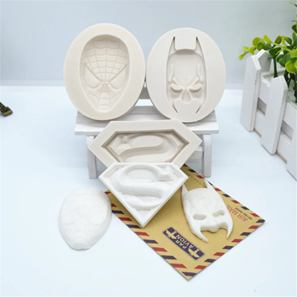 Mold Fondant Cake-Decorating-Tools Kitchen-Baking-Accessories Face 3d Silicone Super-Hero