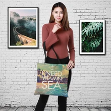 Краудейл, двухсторонняя Сумочка с морским песком, женская большая сумка для покупок, модная женская льняная сумка на плечо 43 см* 43 см