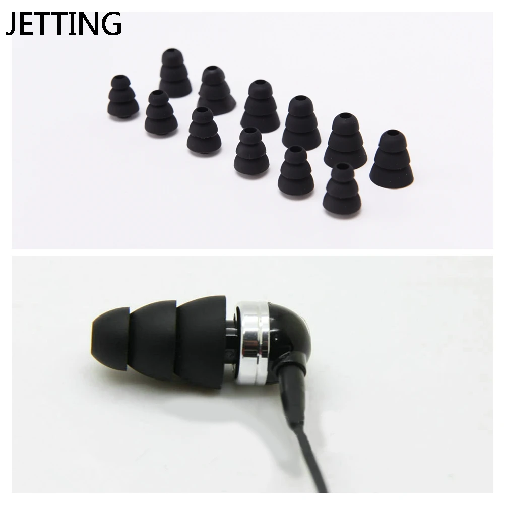 

6pcs/3pairs Silicone Three Layer In-Ear Earphone Covers Caps Replacement Earbud Bud Earbuds Earplug Ear Pads Cushion