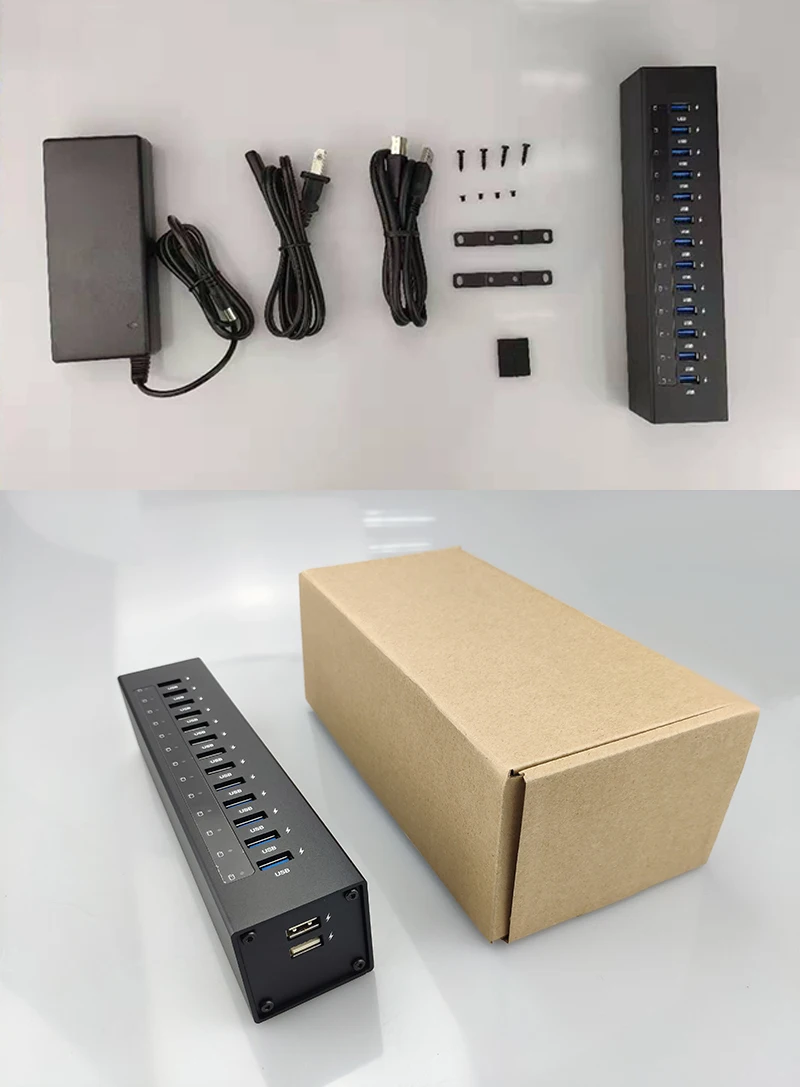 AOKO USB3.0 концентратор 13-портовый алюминиевый сплав Материал 13 USB удлинитель 2 USB порты быстрой зарядки